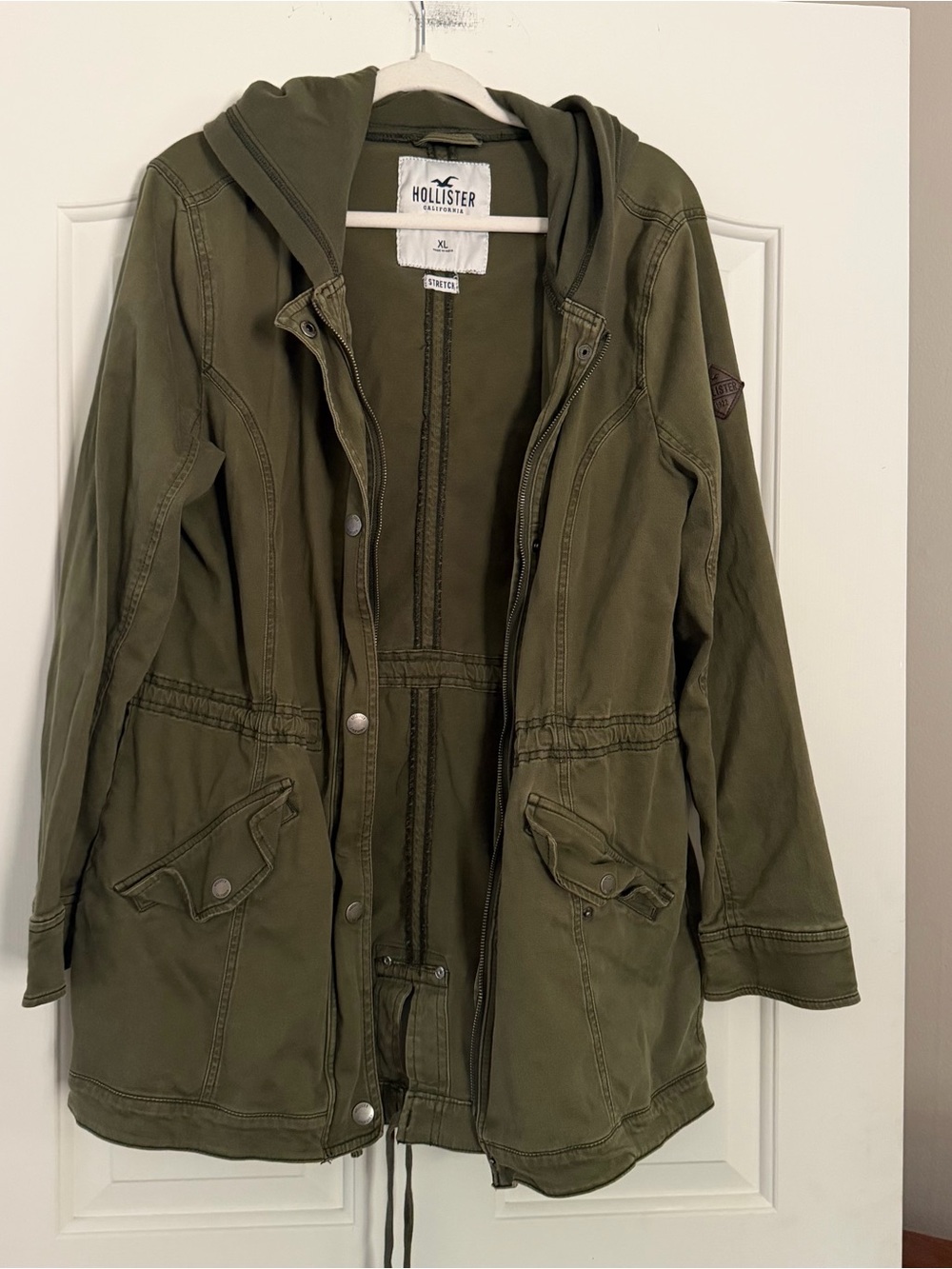 Hollister Olive Green Hooded Utility Jacket XL